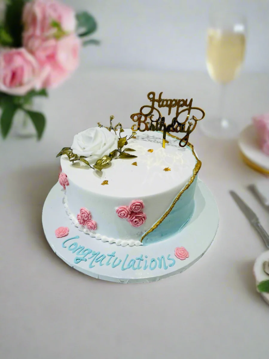 Gagan Teal Birthday Cake - Image 3