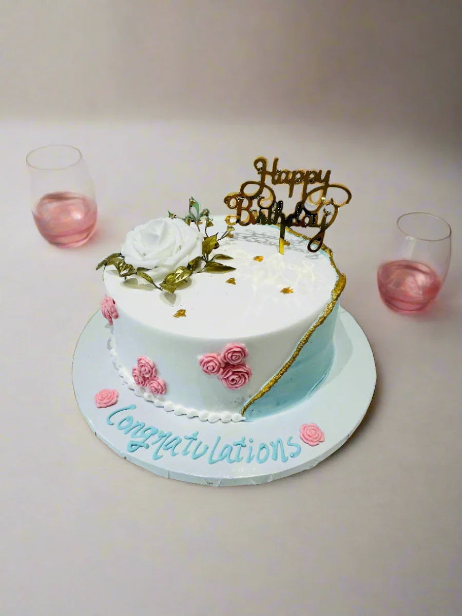Gagan Teal Birthday Cake - Image 4
