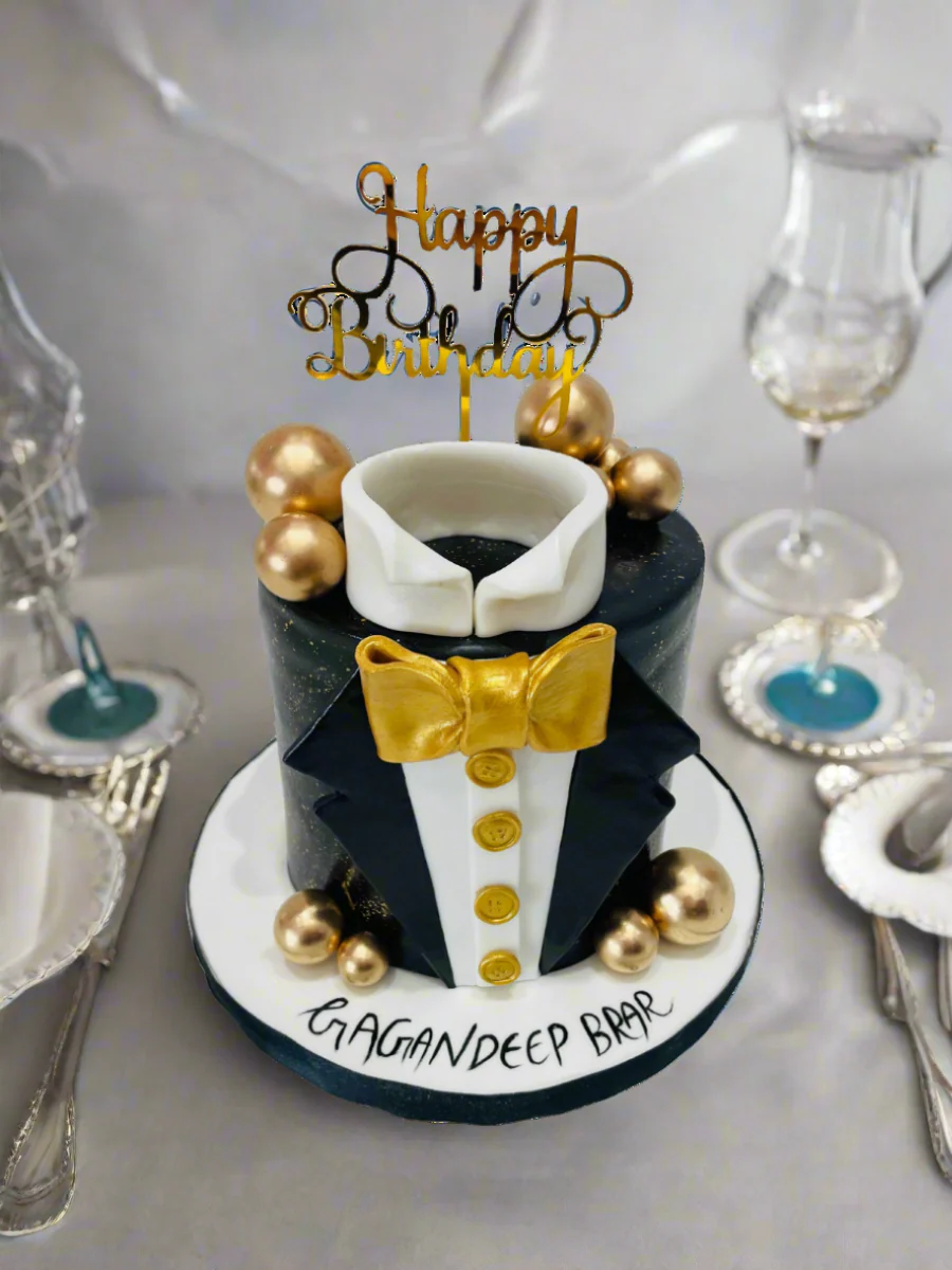 Gagan Tuxedo Fondant Birthday Cake - Image 2