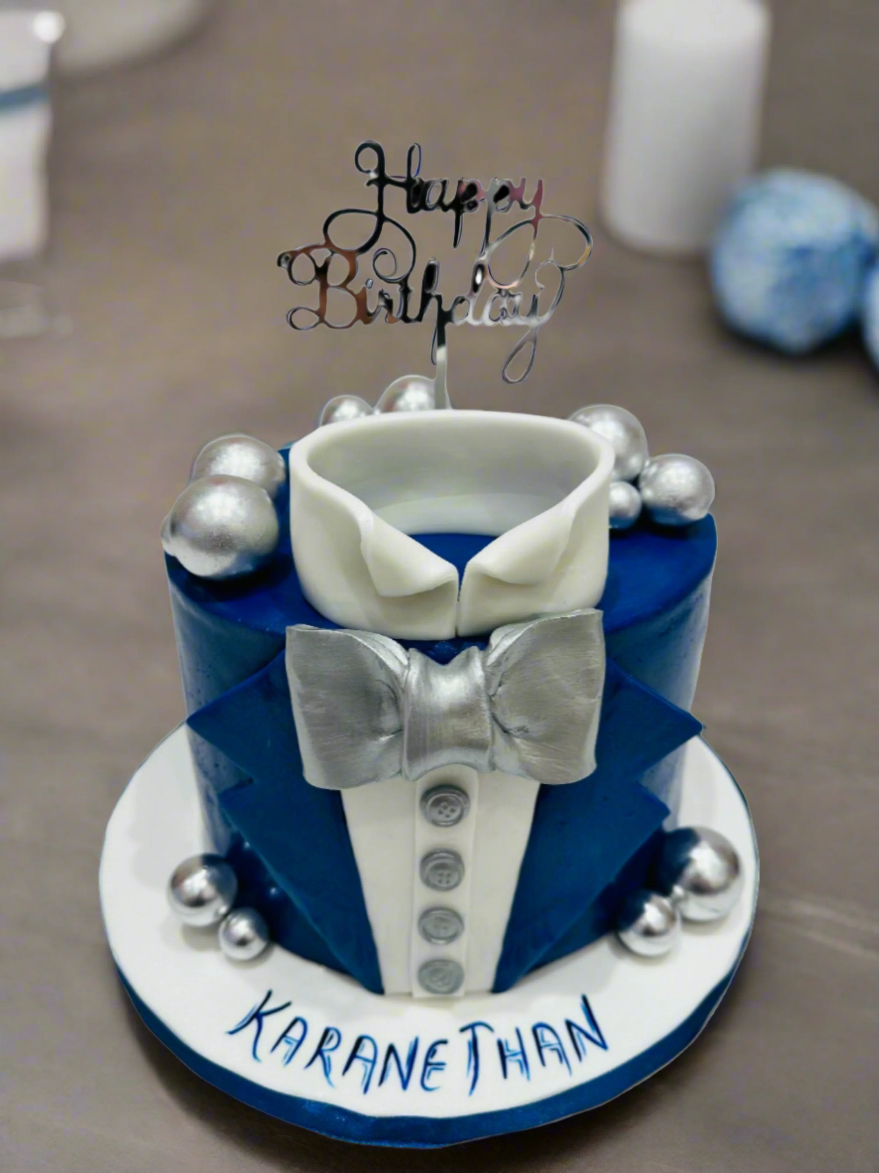 Gagan Tuxedo Fondant Birthday Cake - Image 6