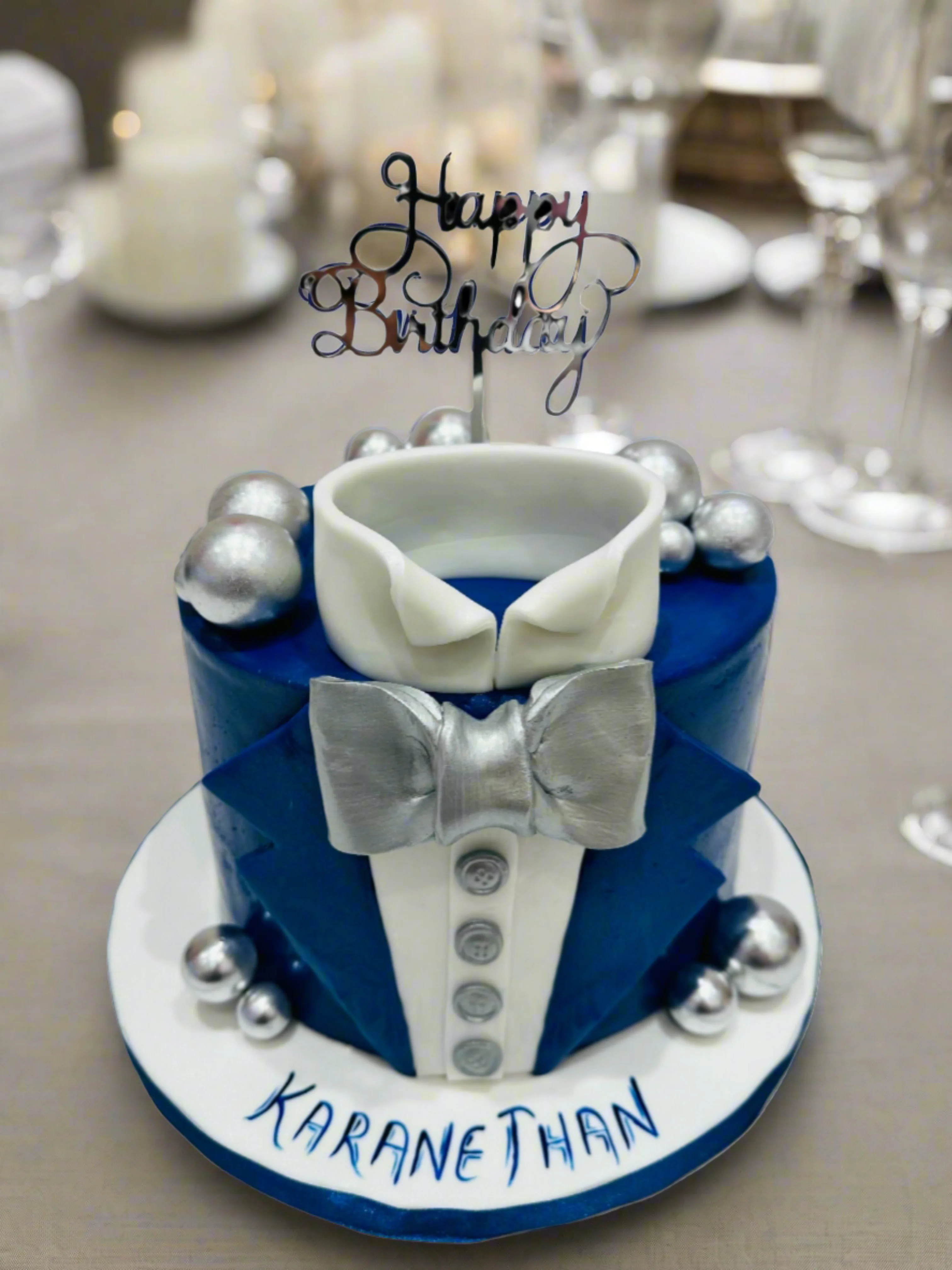 Gagan Tuxedo Fondant Birthday Cake - Image 7