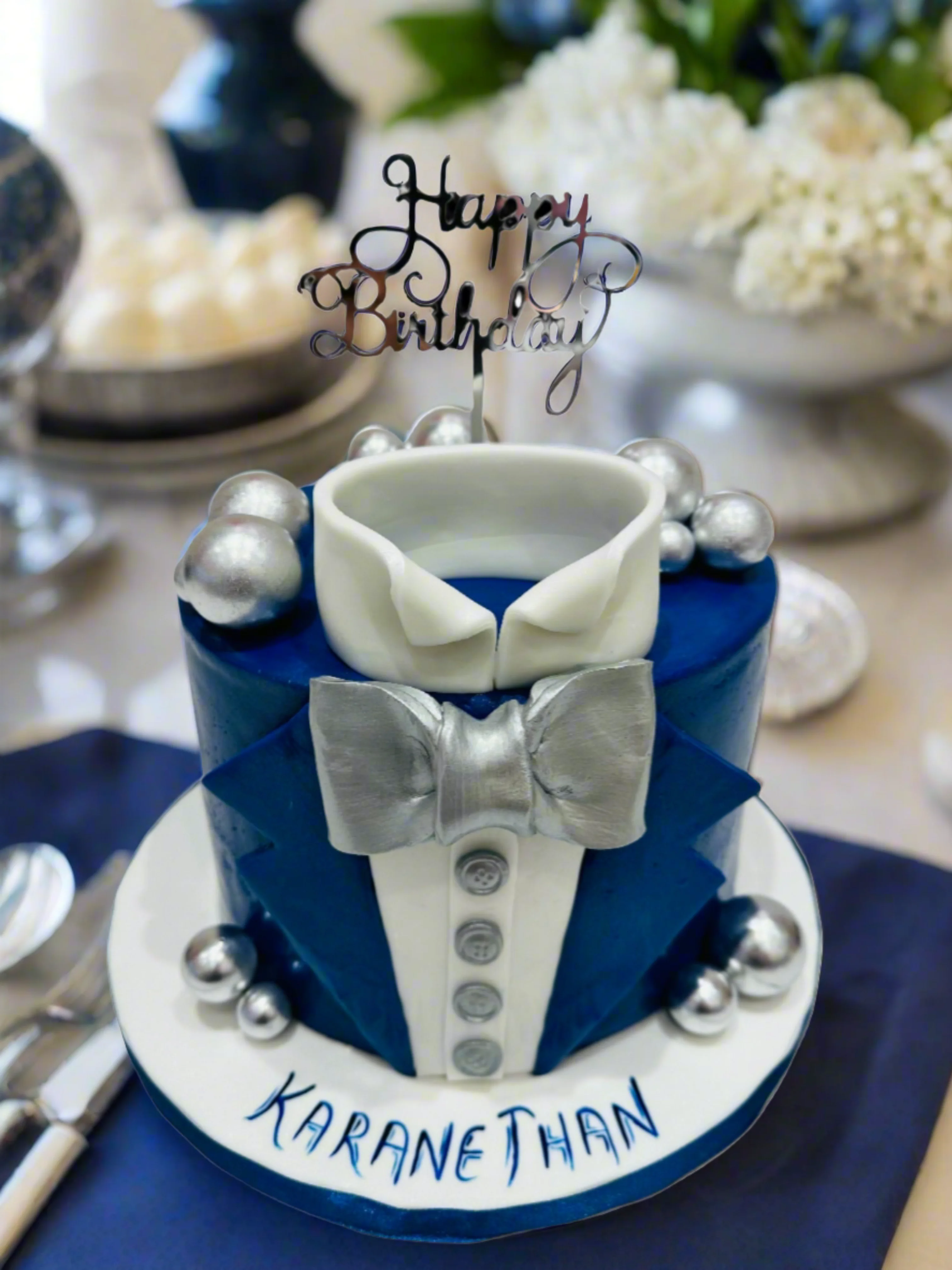 Gagan Tuxedo Fondant Birthday Cake - Image 8