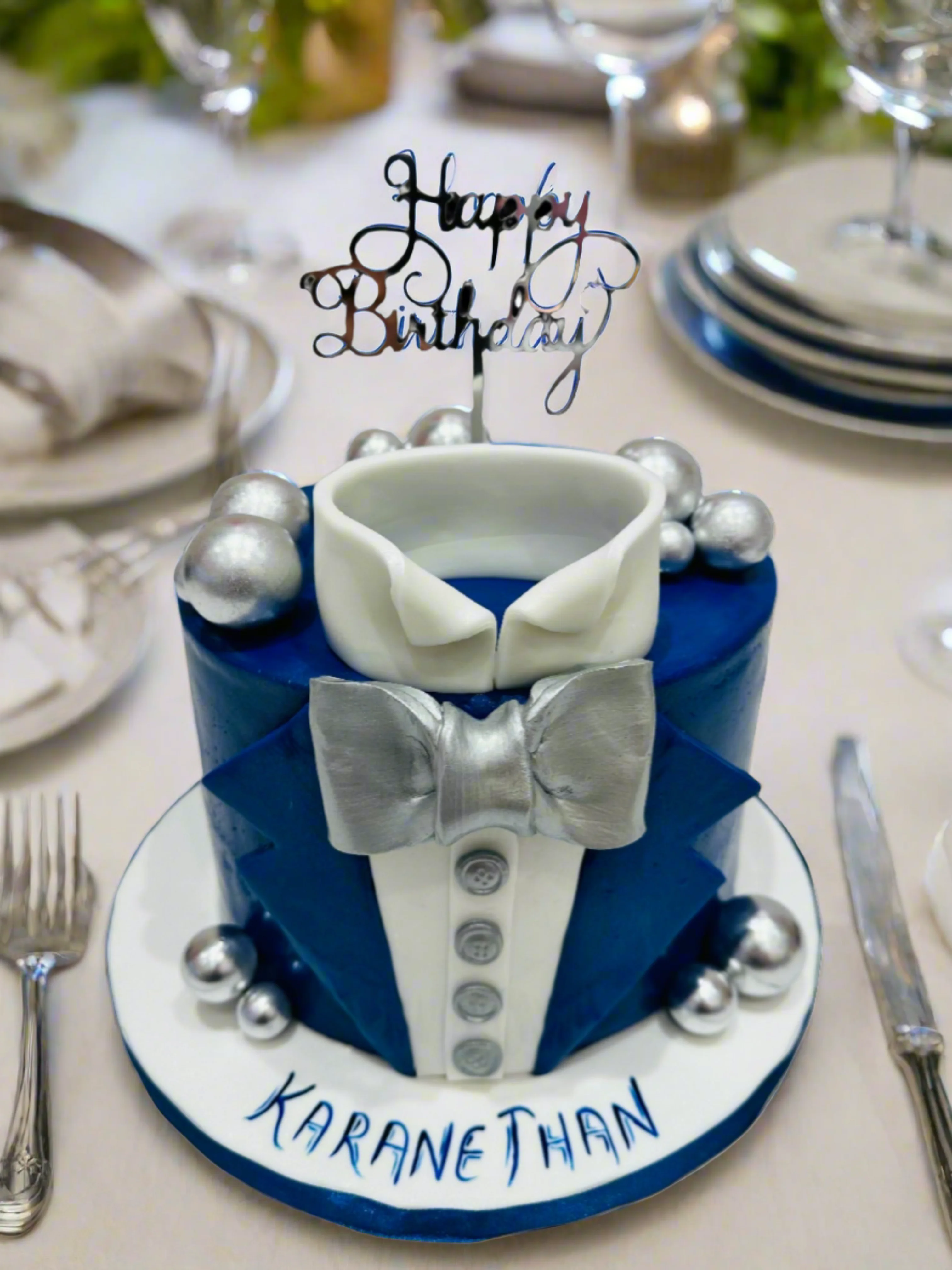 Gagan Tuxedo Fondant Birthday Cake - Image 9