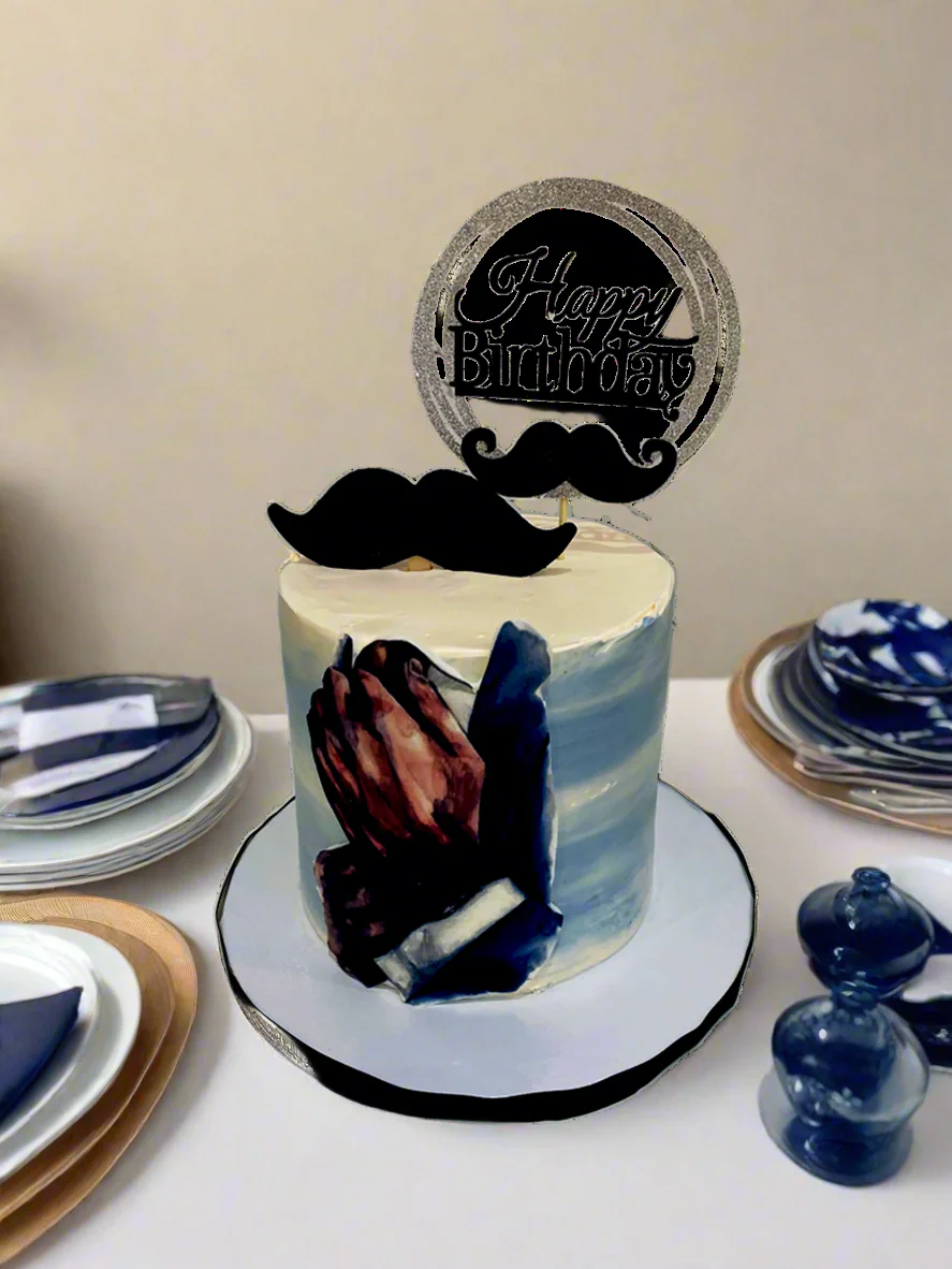 Gentlemen Moustache Cream Cake - Image 3