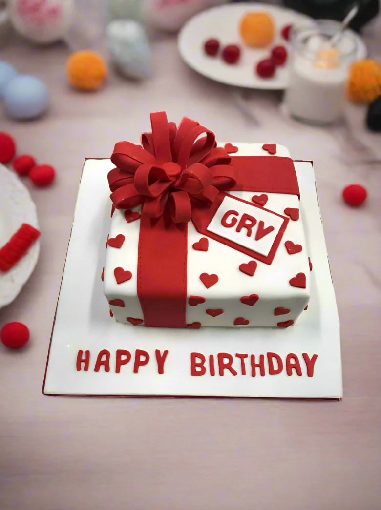 Gift Box Fondant Cake - Image 3