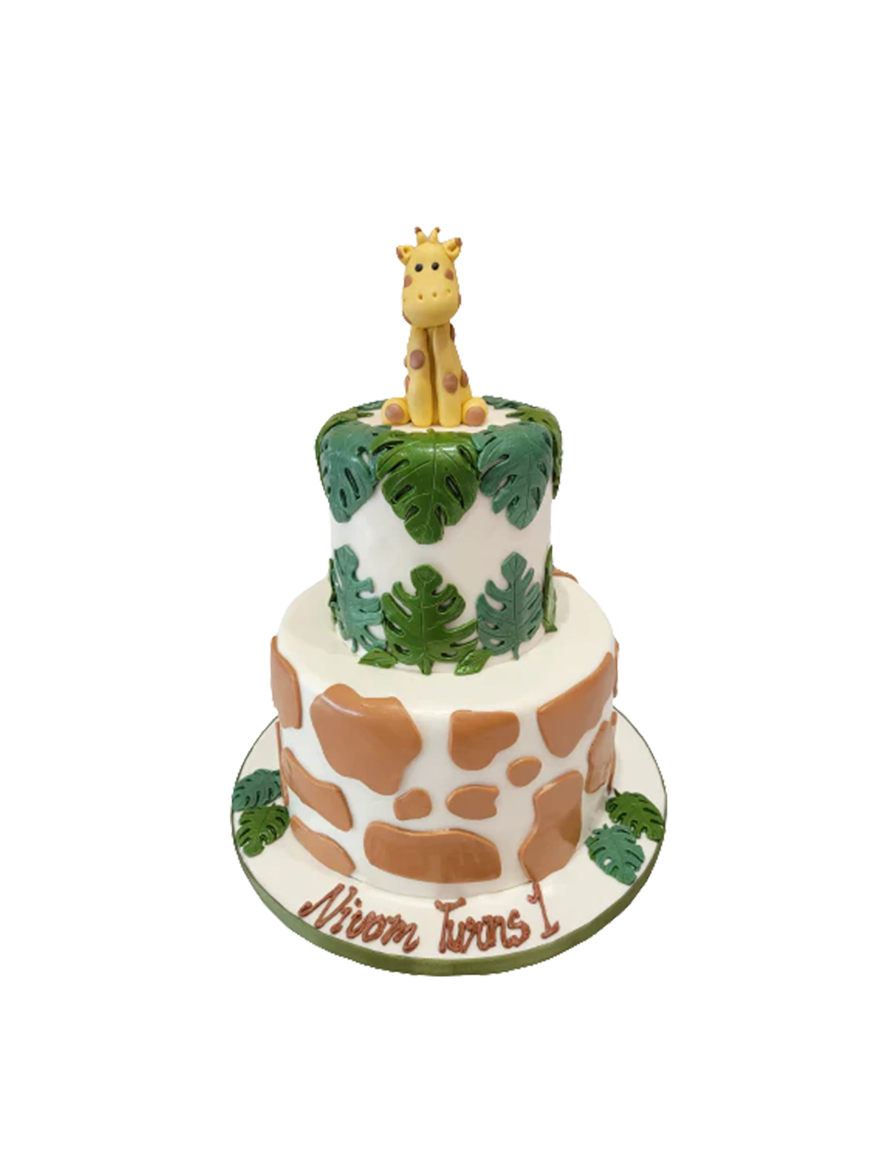 Giraffe Jungle Fondant Tiered Cake