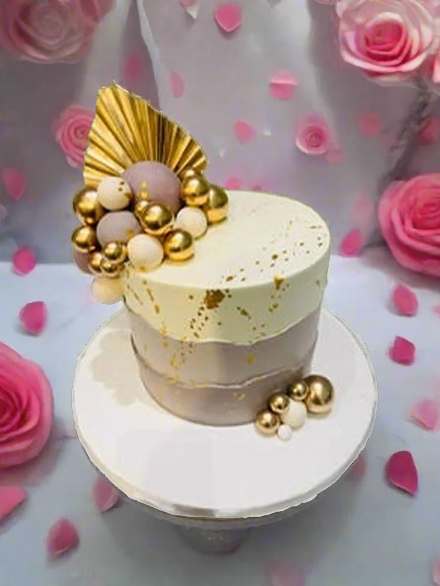 Gold Leaf Birthday Cake - Image 2