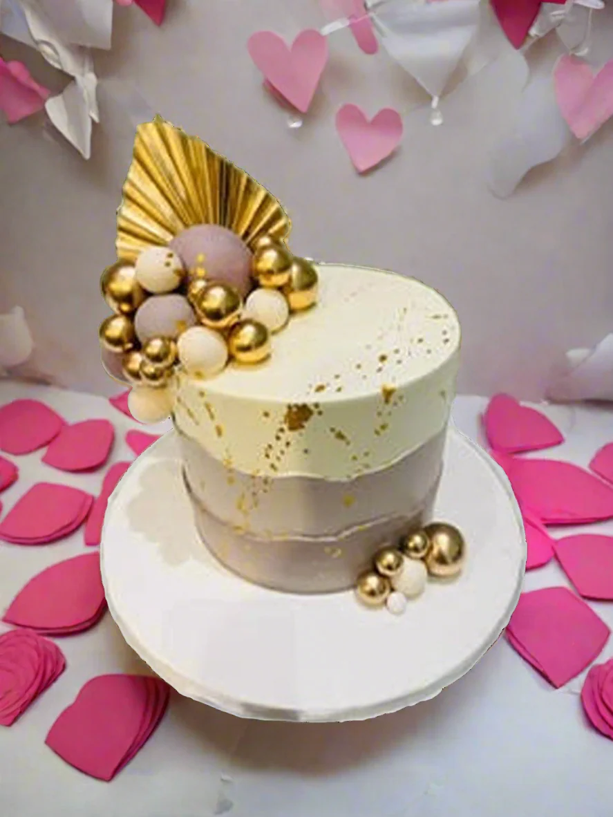 Gold Leaf Birthday Cake - Image 3