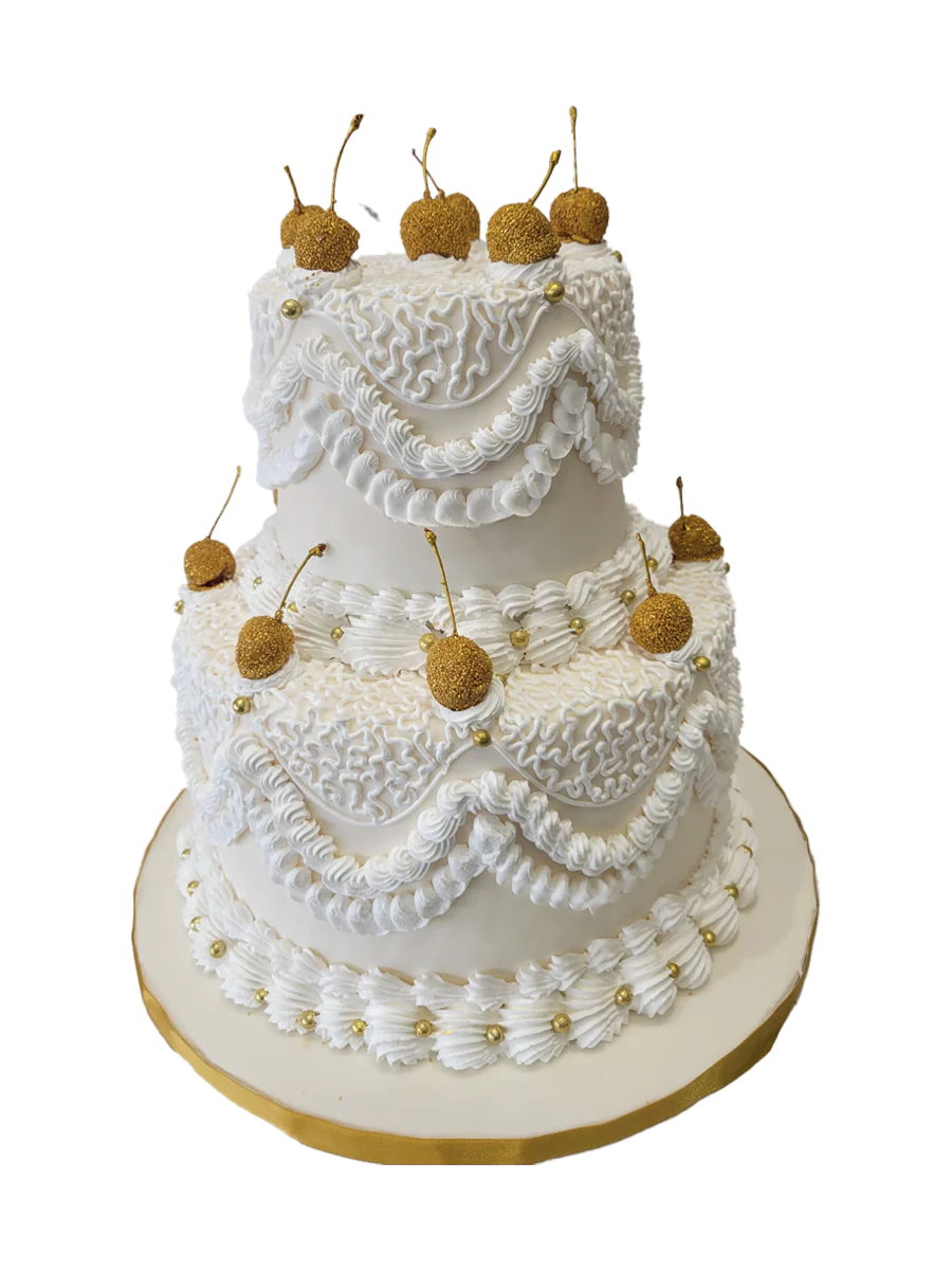 Golden Cherry Vintage Cake