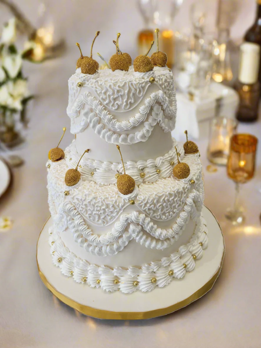 Golden Cherry Vintage Cake - Image 2