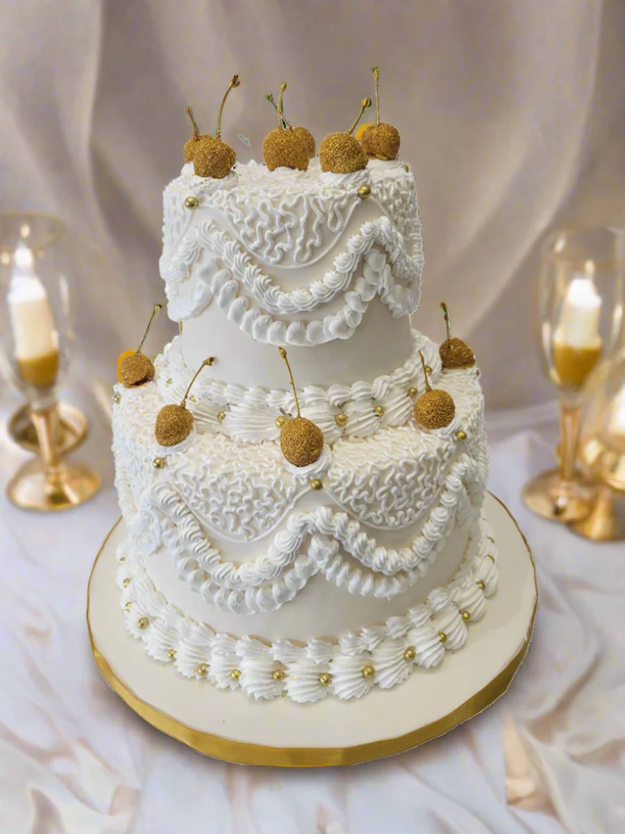 Golden Cherry Vintage Cake - Image 3