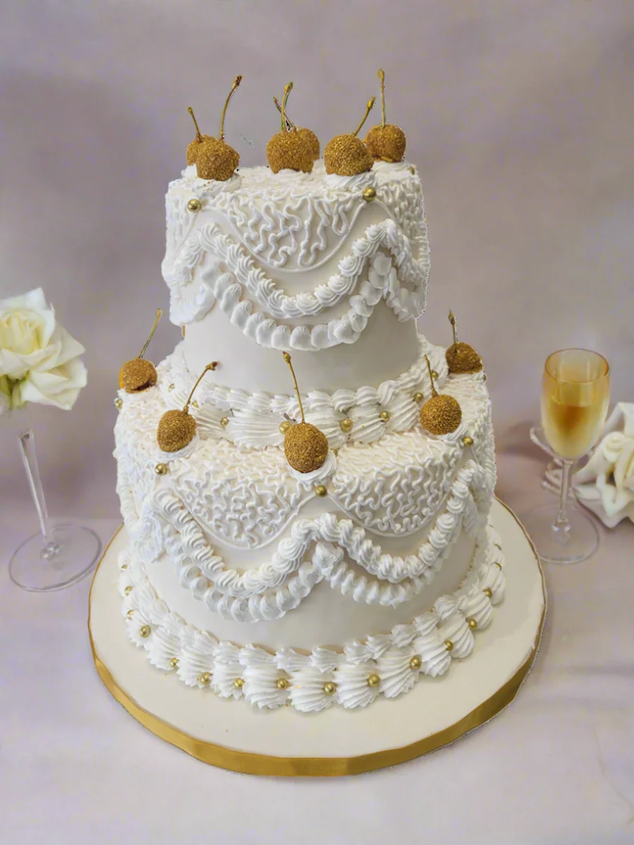 Golden Cherry Vintage Cake - Image 5