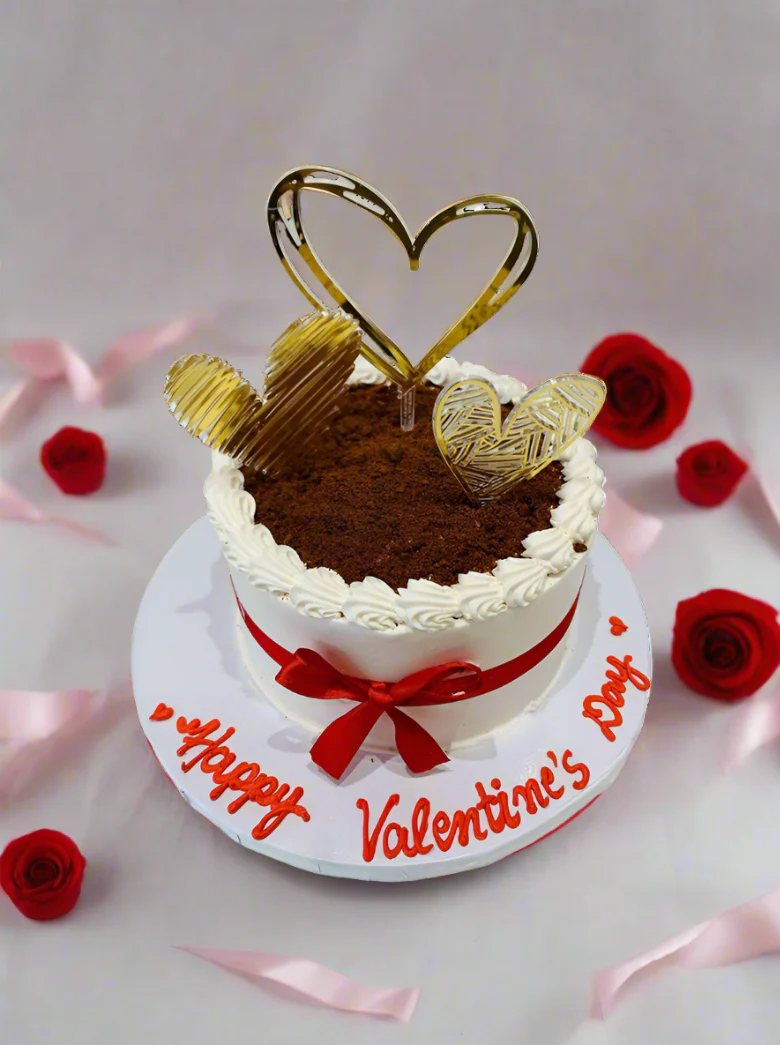 Golden Heart Valentines Cake - Image 2