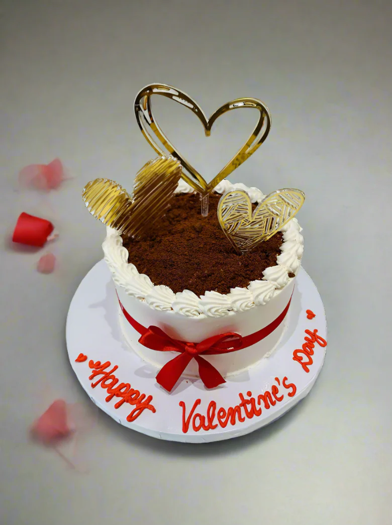 Golden Heart Valentines Cake - Image 3