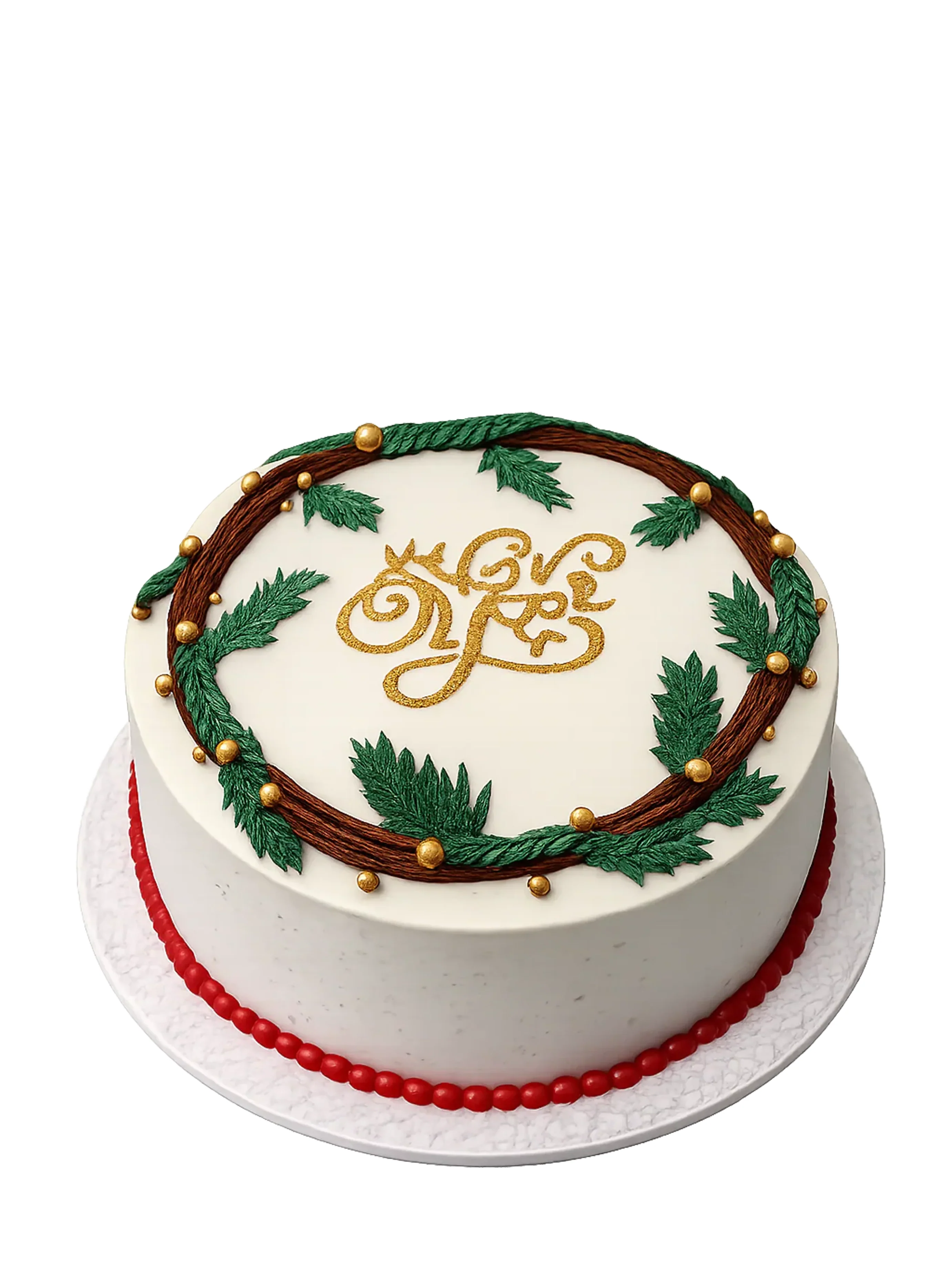 Green Garland New Year Cake