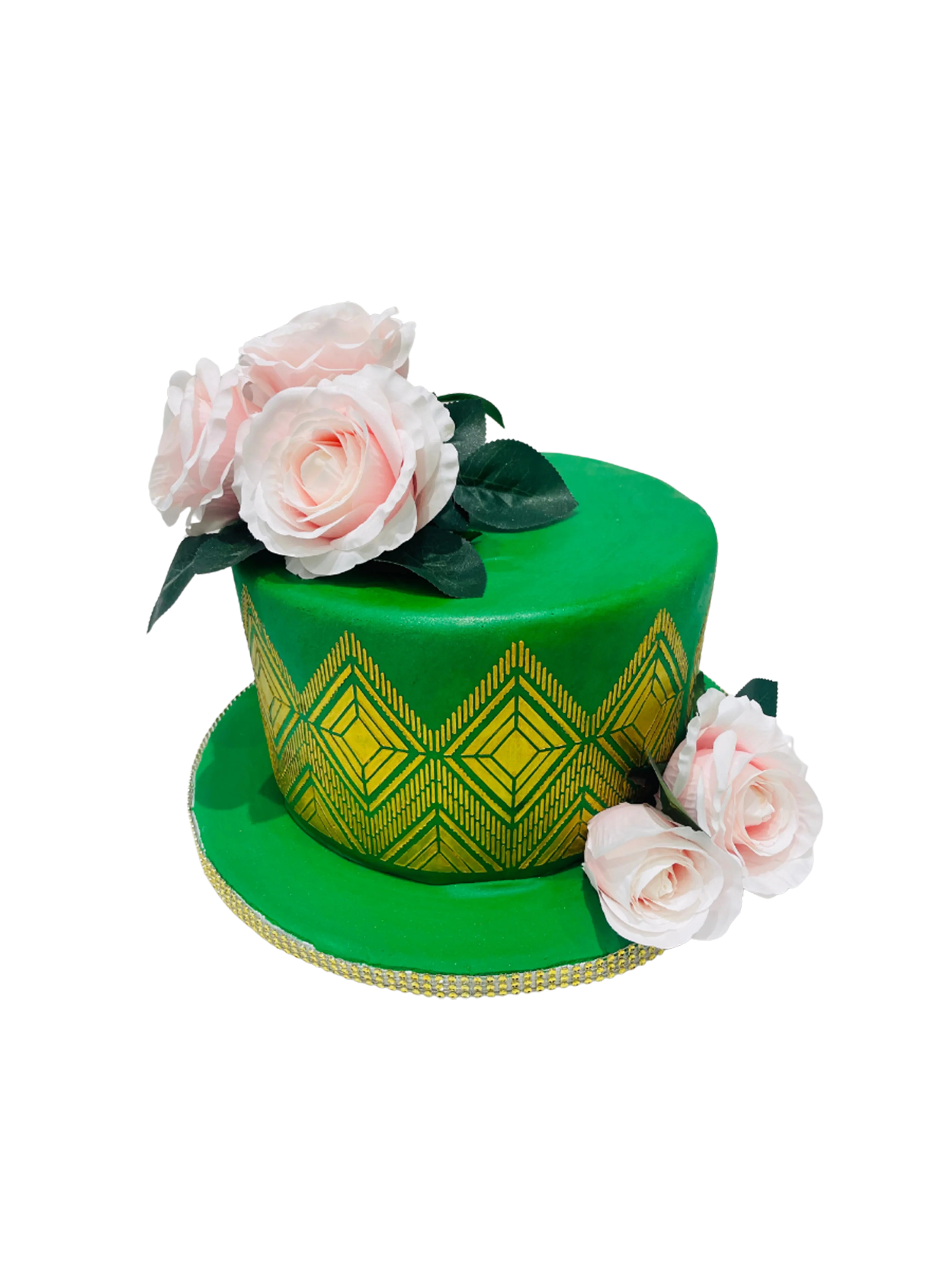 Green & Gold Engagement Cake