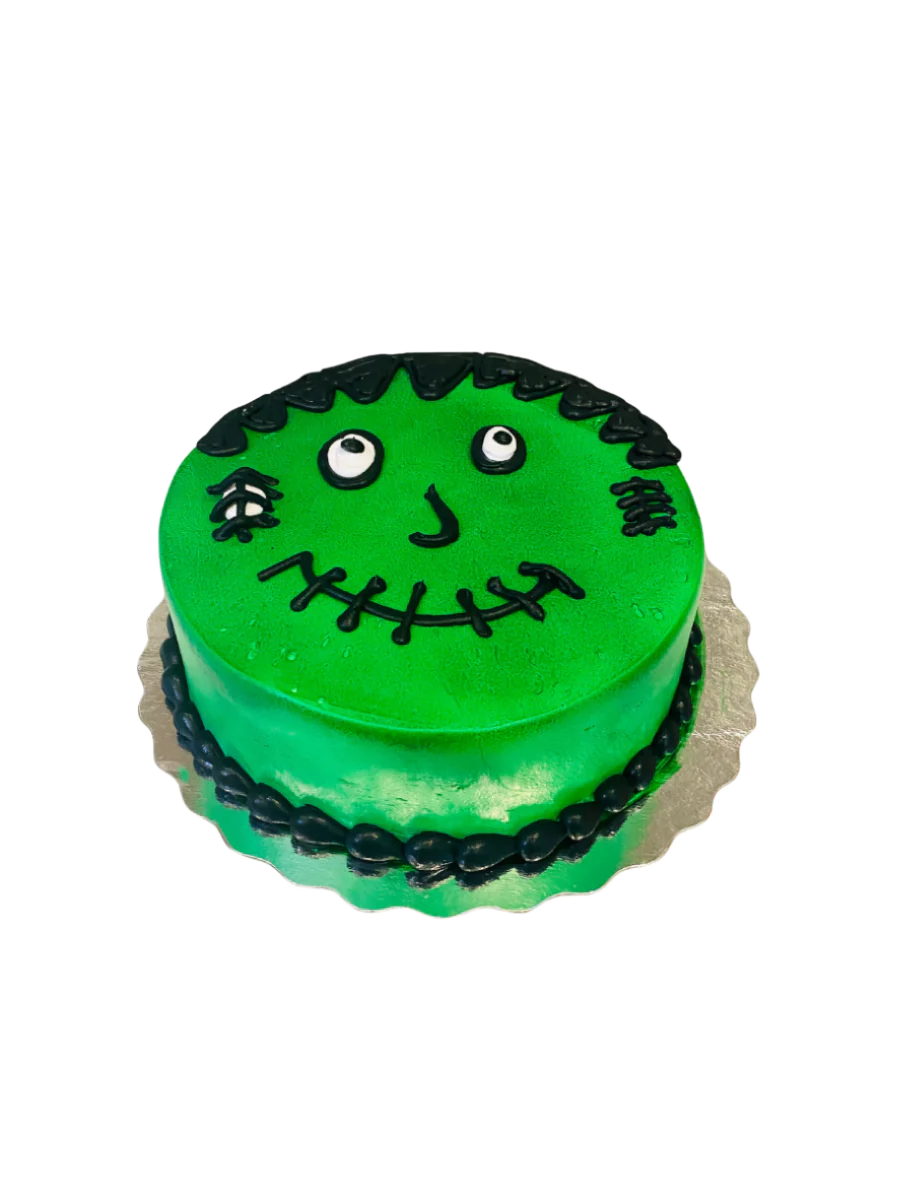 Green Halloween Monster Cake