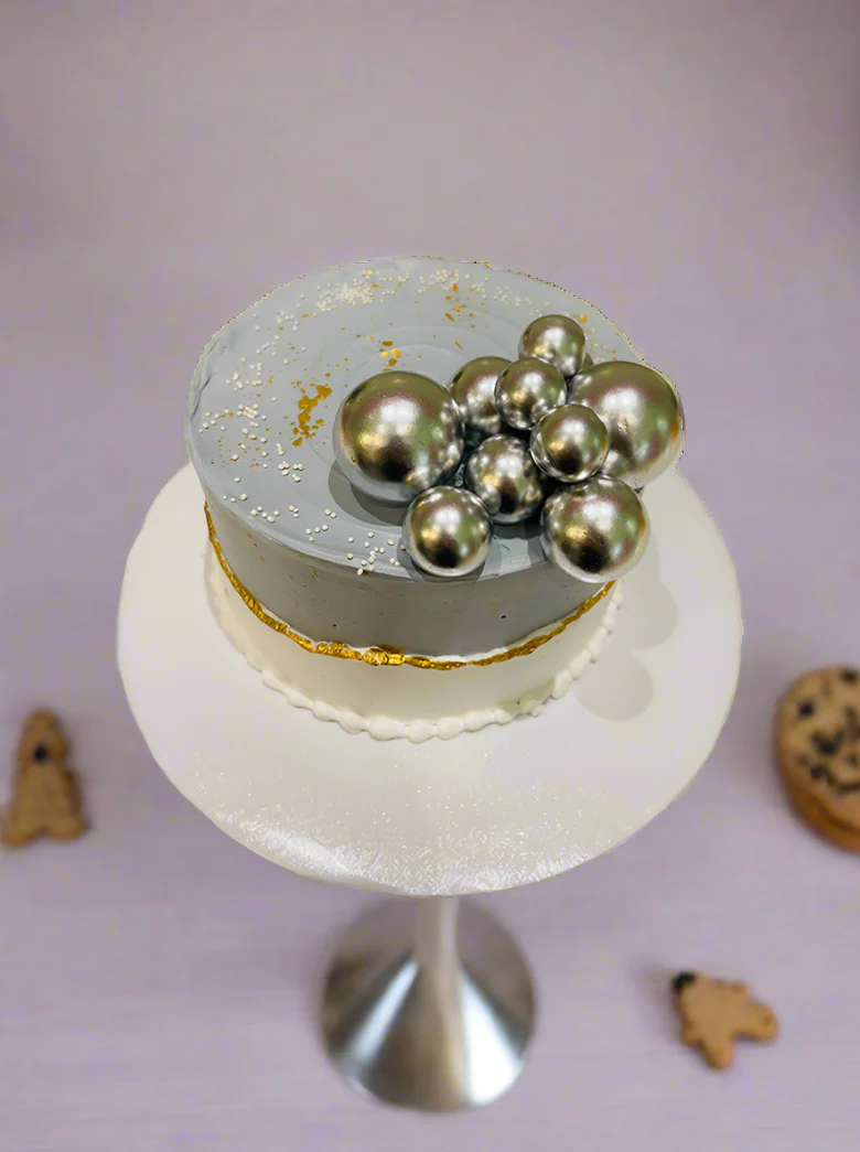 Grey And White Birthday Cake - Image 2