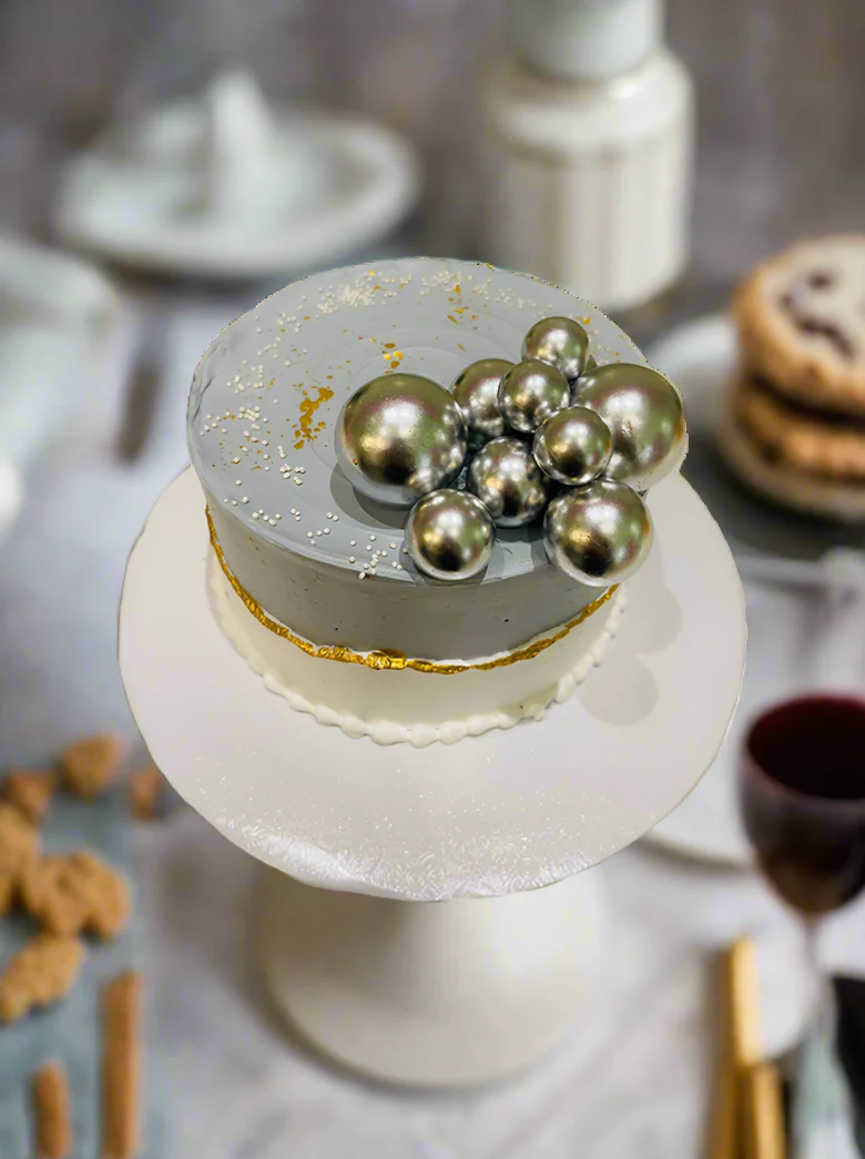 Grey And White Birthday Cake - Image 4