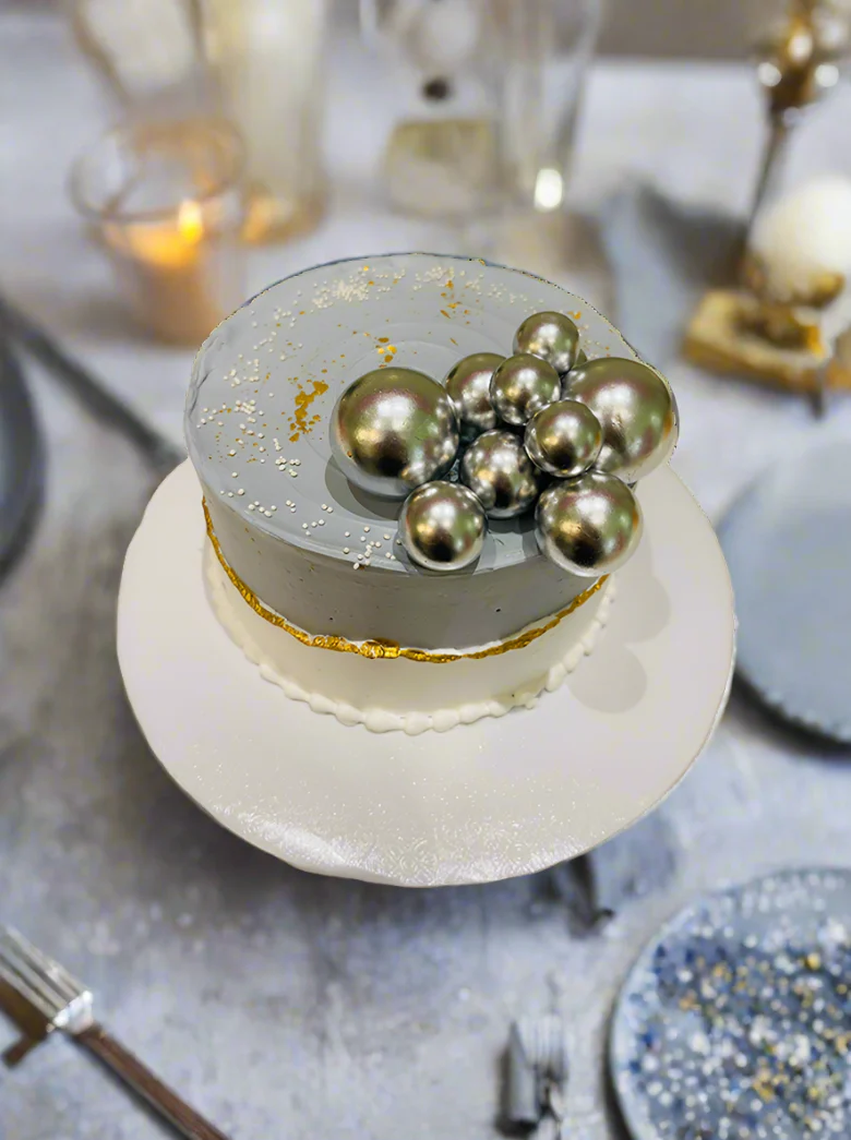 Grey And White Birthday Cake - Image 5