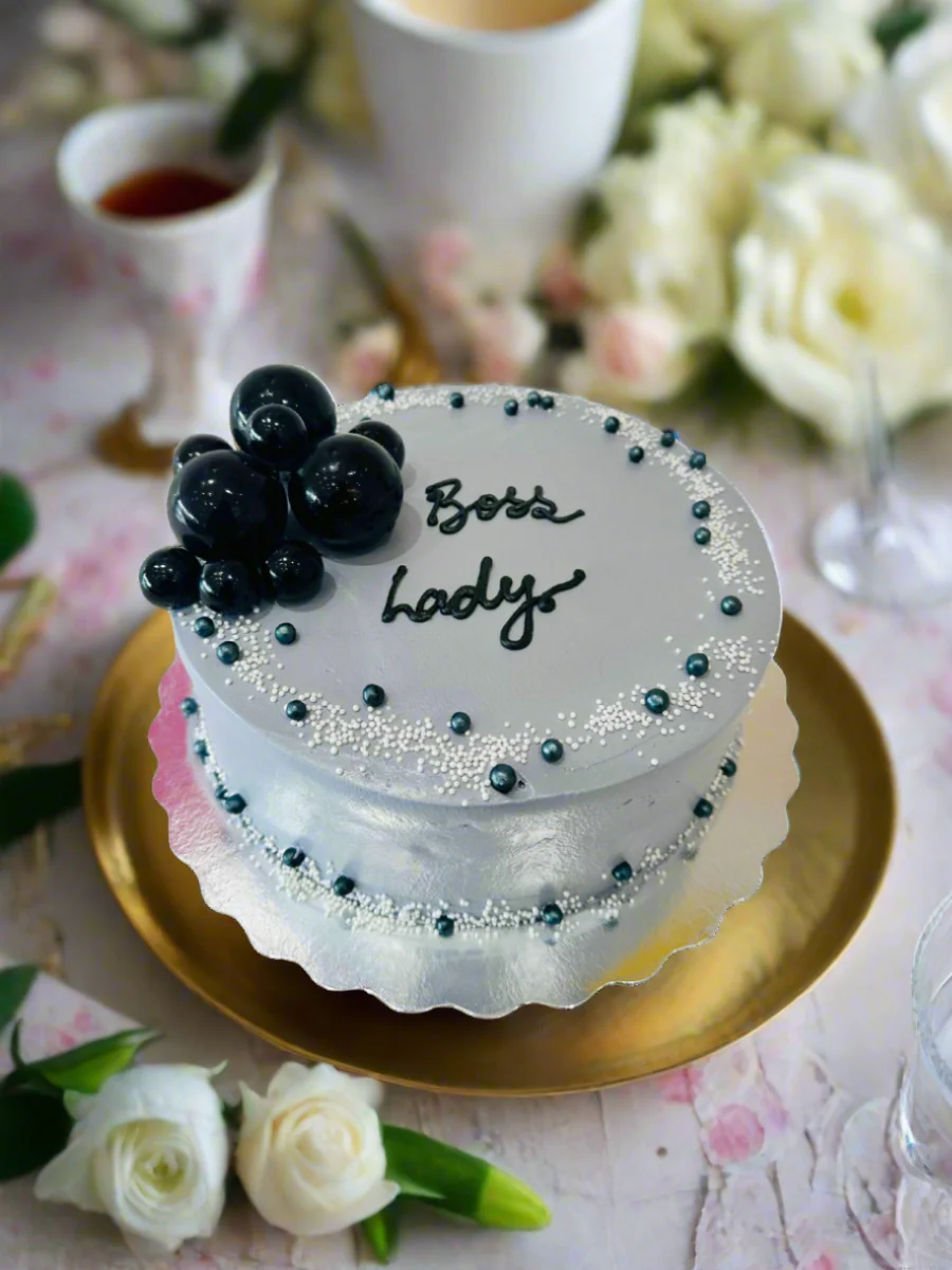 Grey & Black Cream Cake - Image 2