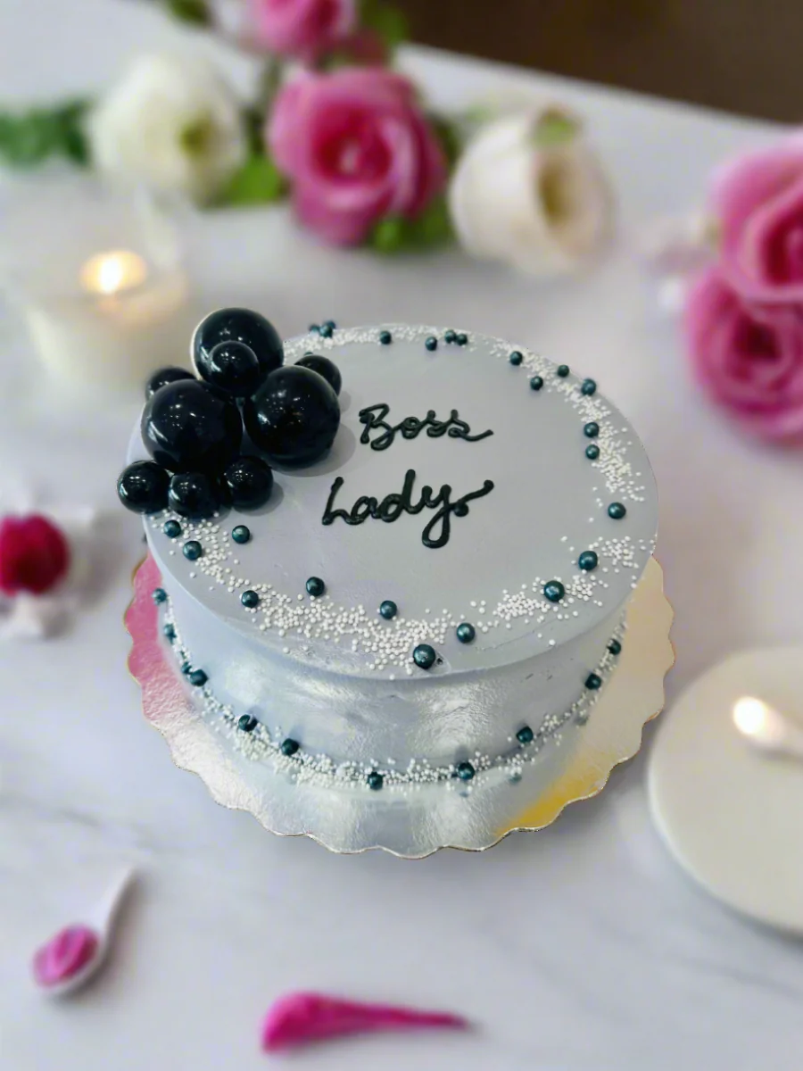 Grey & Black Cream Cake - Image 3