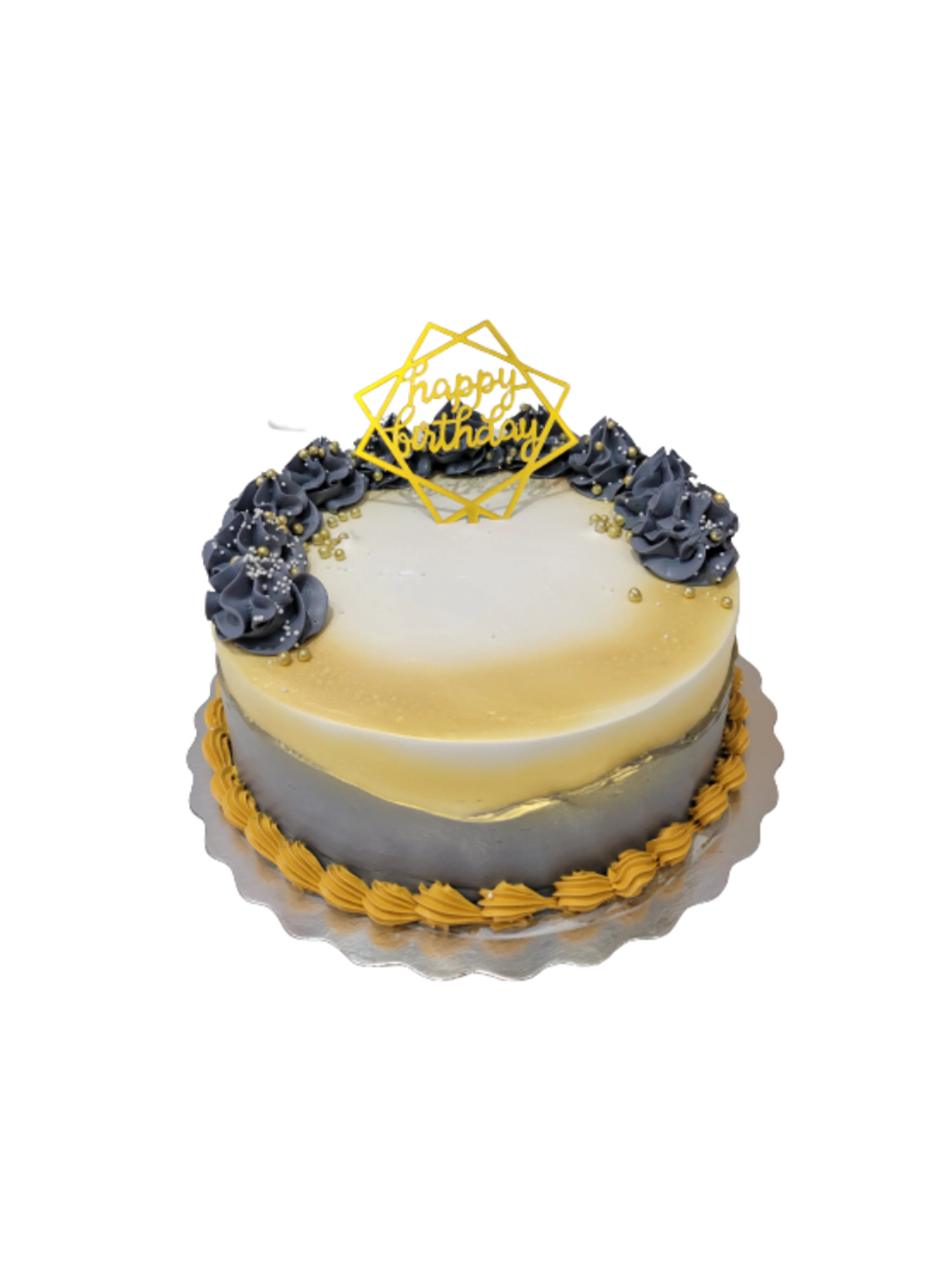 Grey & Golden Cream Cake