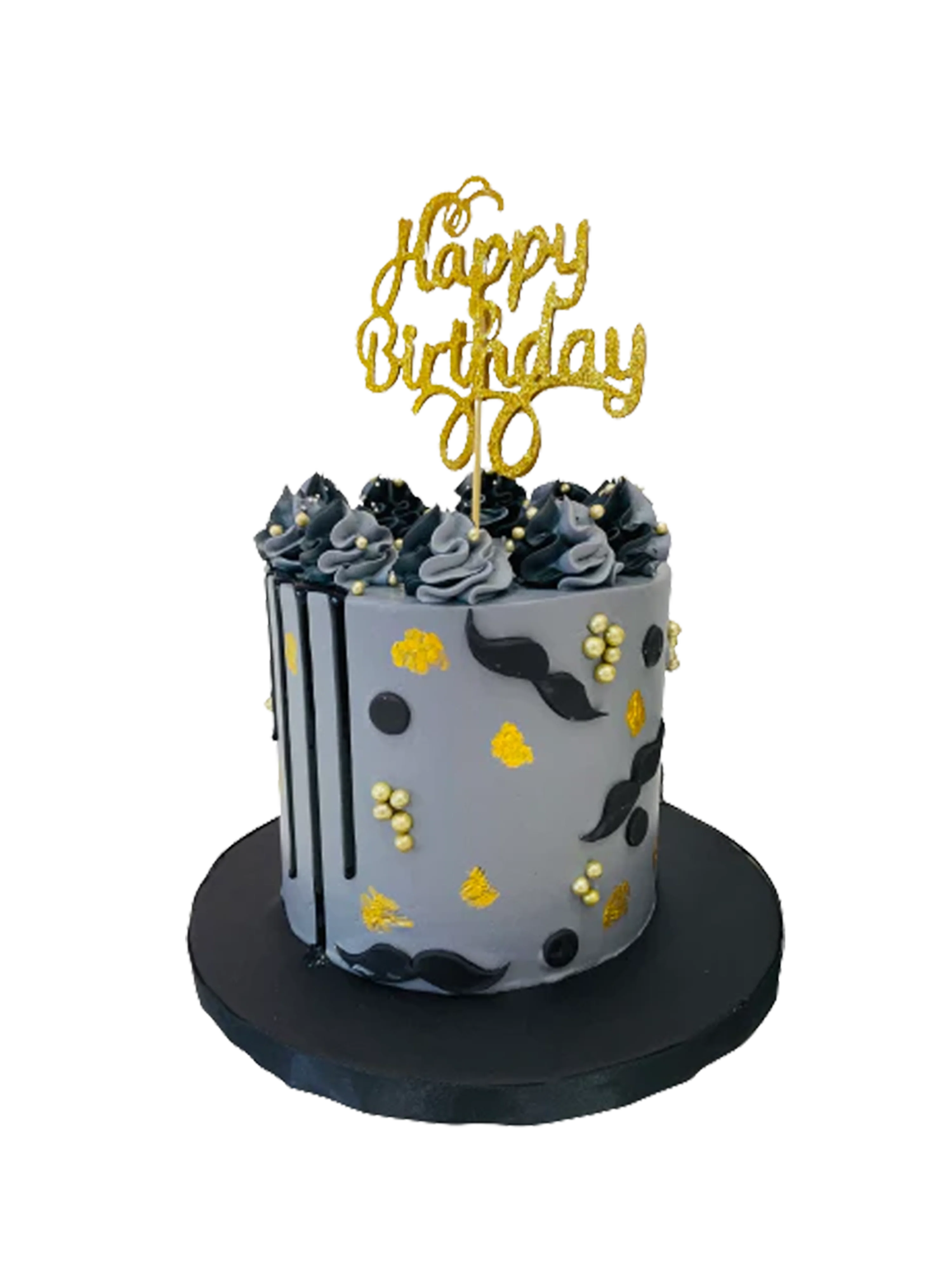 Grey Moustache Cake