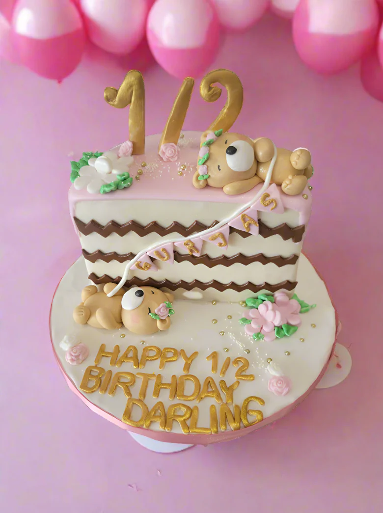 Gurjas Half Birthday Fondant Cake - Image 4