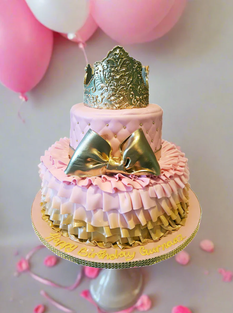 Gurnaaz Fondant Birthday Cake - Image 3
