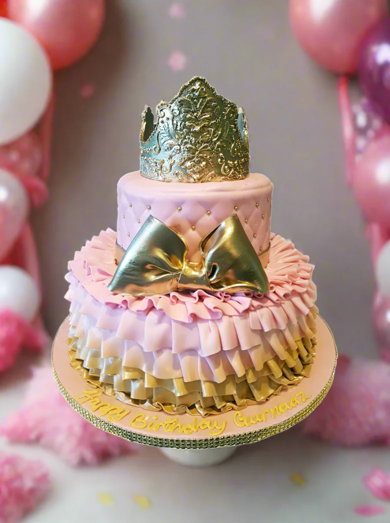 Gurnaaz Fondant Birthday Cake - Image 4