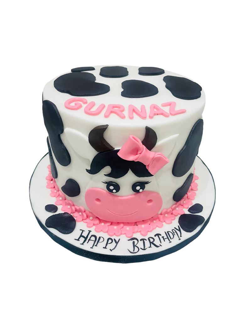 Gurnaz Cow Fondant Cake