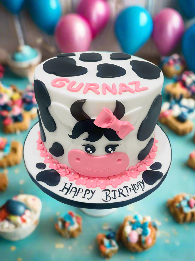Gurnaz Cow Fondant Cake - Image 2