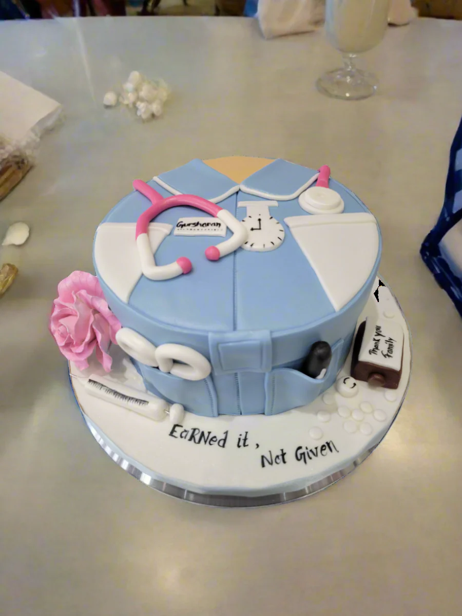 Gursharan Doctor Fondant Cake - Image 3