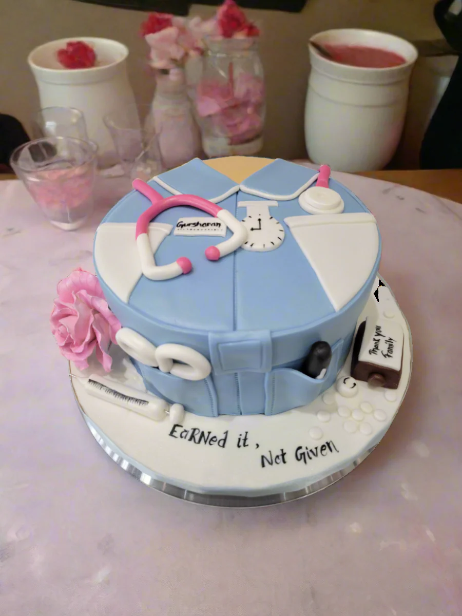 Gursharan Doctor Fondant Cake - Image 5