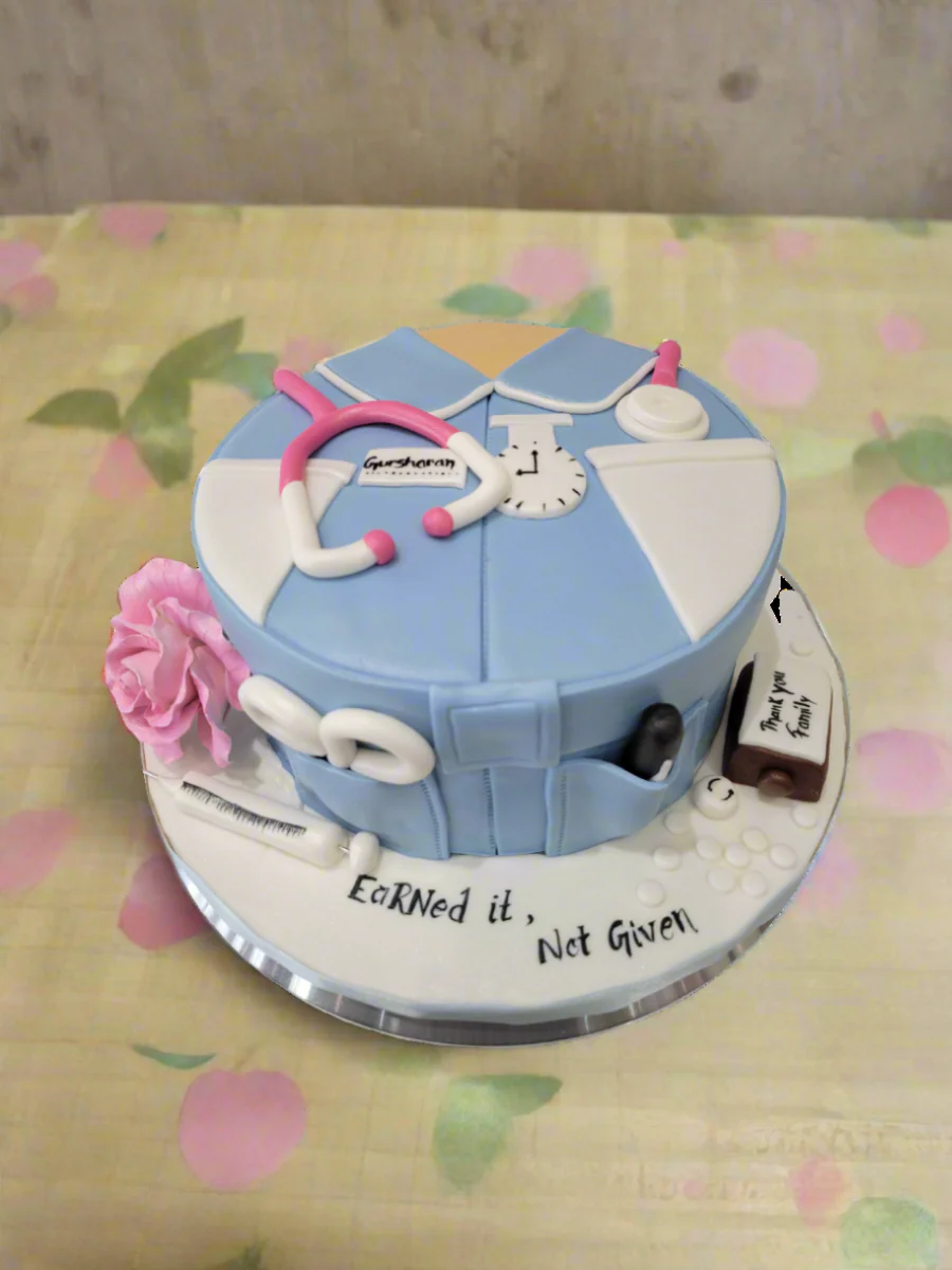 Gursharan Doctor Fondant Cake - Image 6