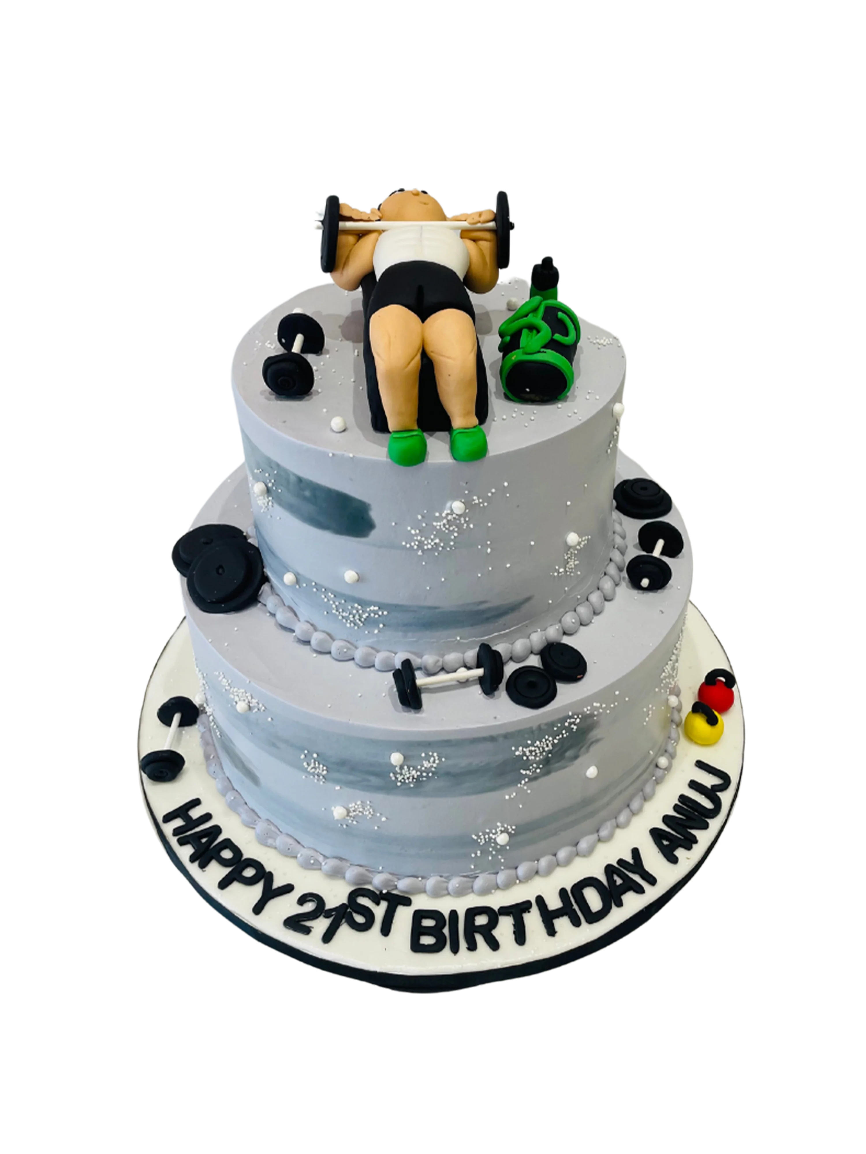Gym Cream Tiered Cake