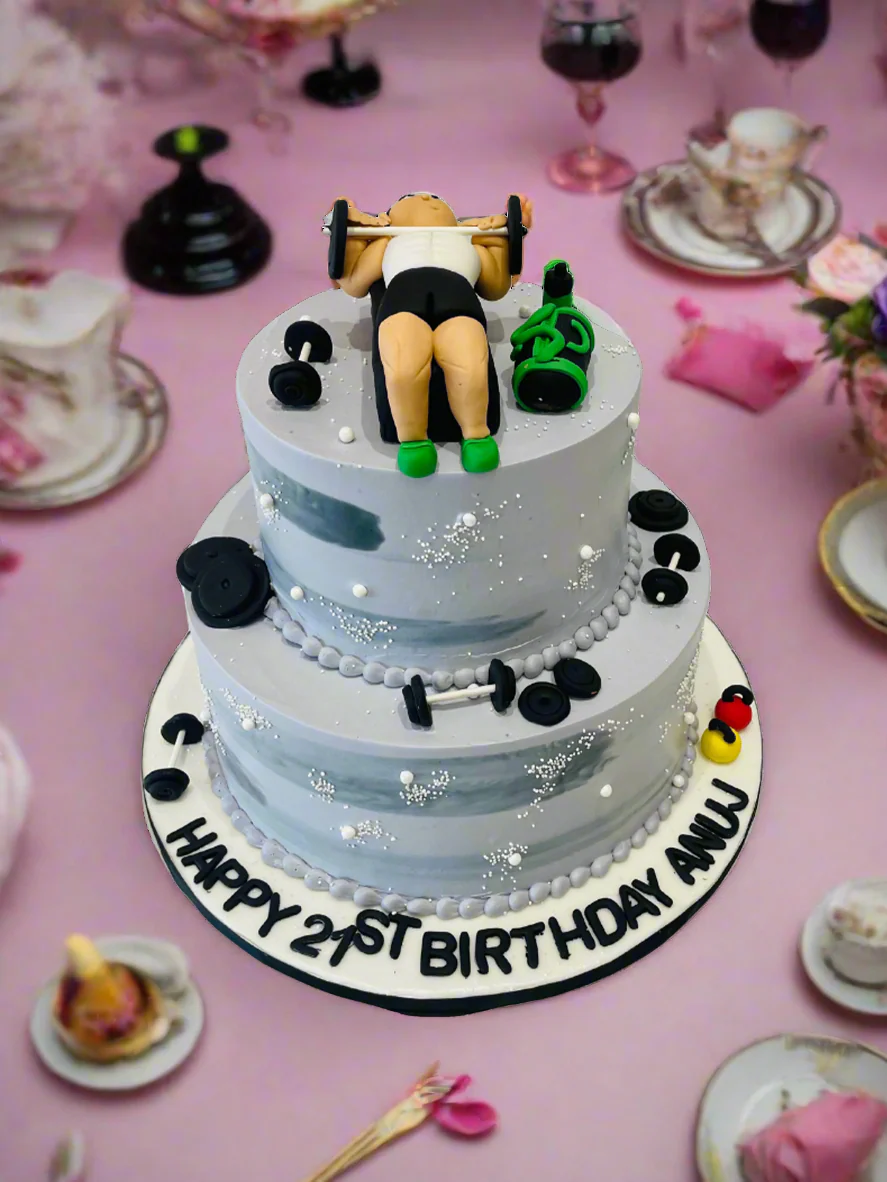 Gym Cream Tiered Cake - Image 2