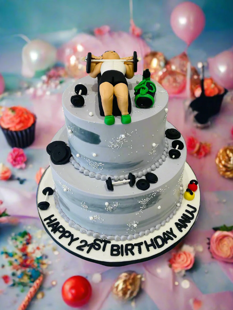 Gym Cream Tiered Cake - Image 3