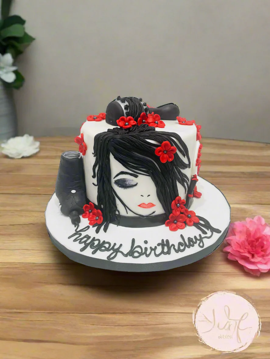 Hairstylist Fondant Cake - Image 3