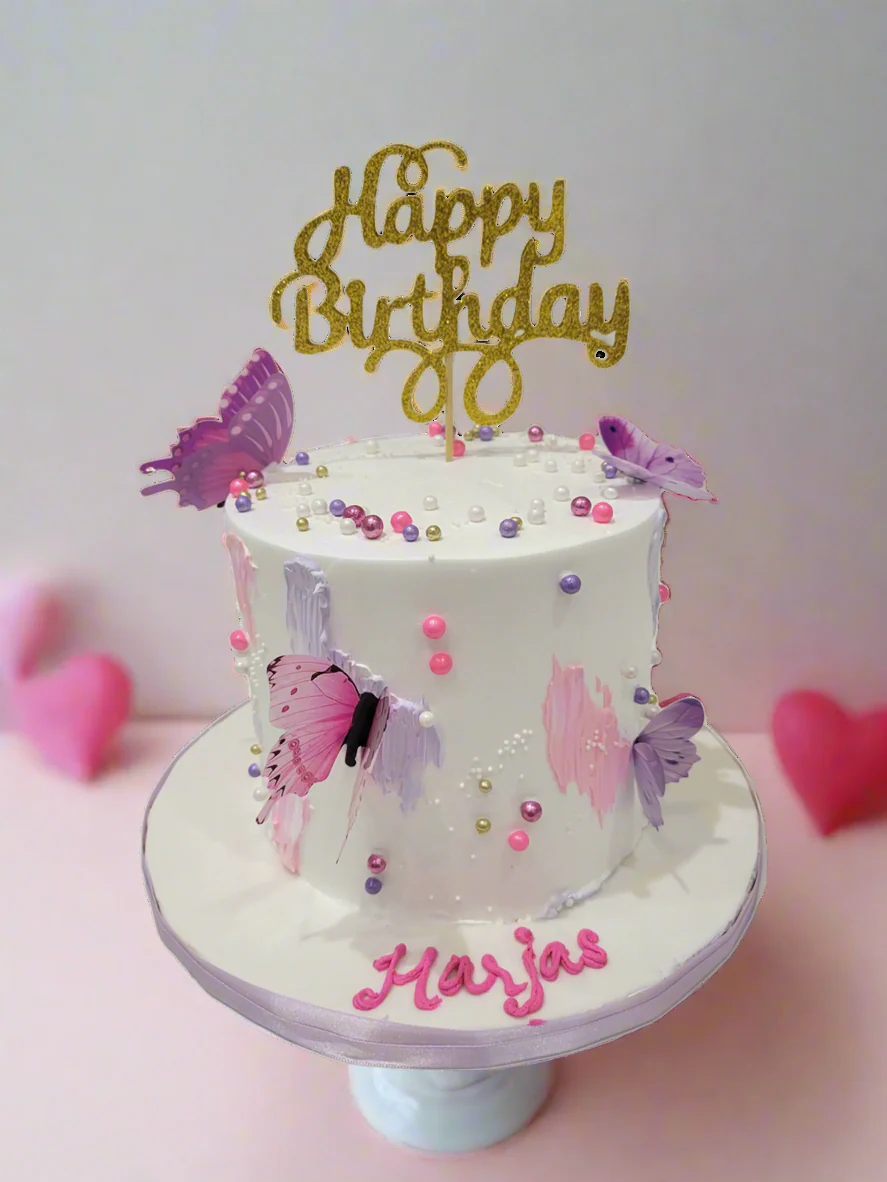 Harjas Butterfly Birthday Cake - Image 2