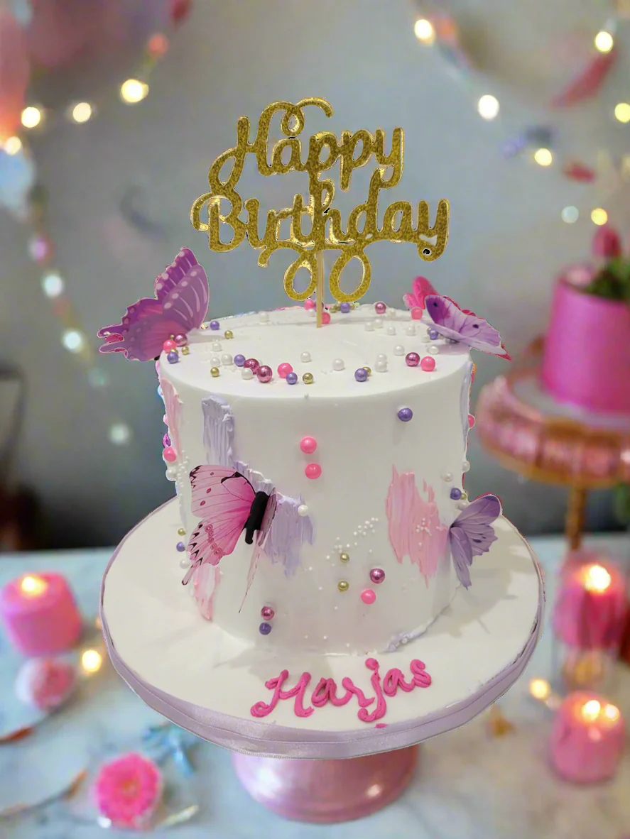 Harjas Butterfly Birthday Cake - Image 3