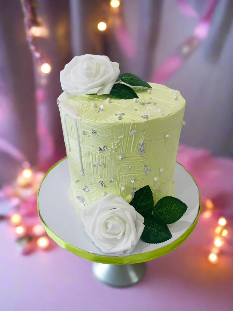 Harper White & Green Birthday Cake - Image 3