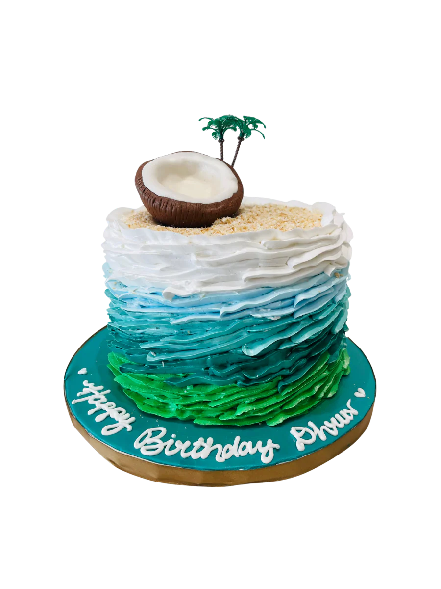 Havana Tropical Theme Cream Cake