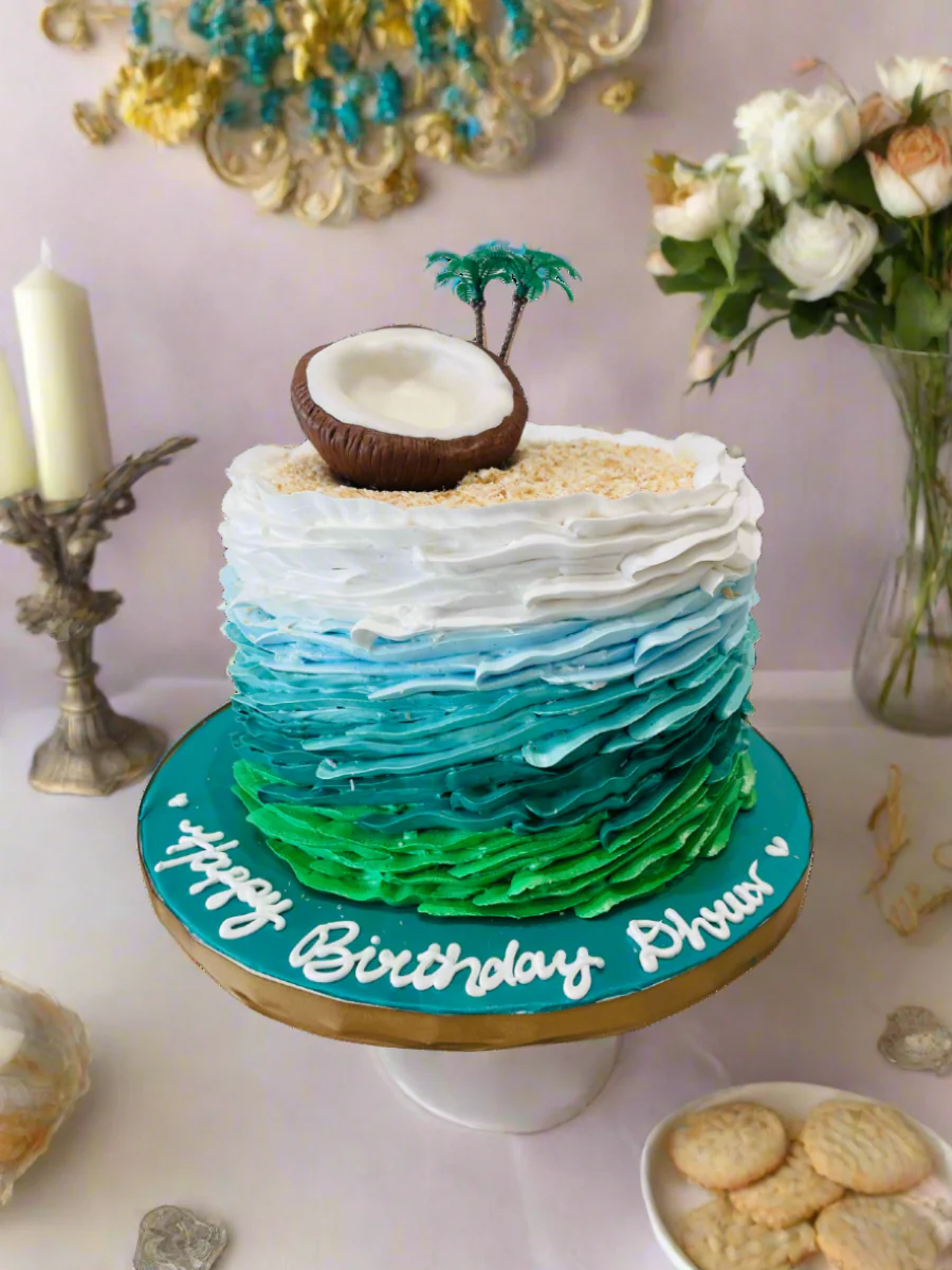 Havana Tropical Theme Cream Cake - Image 2