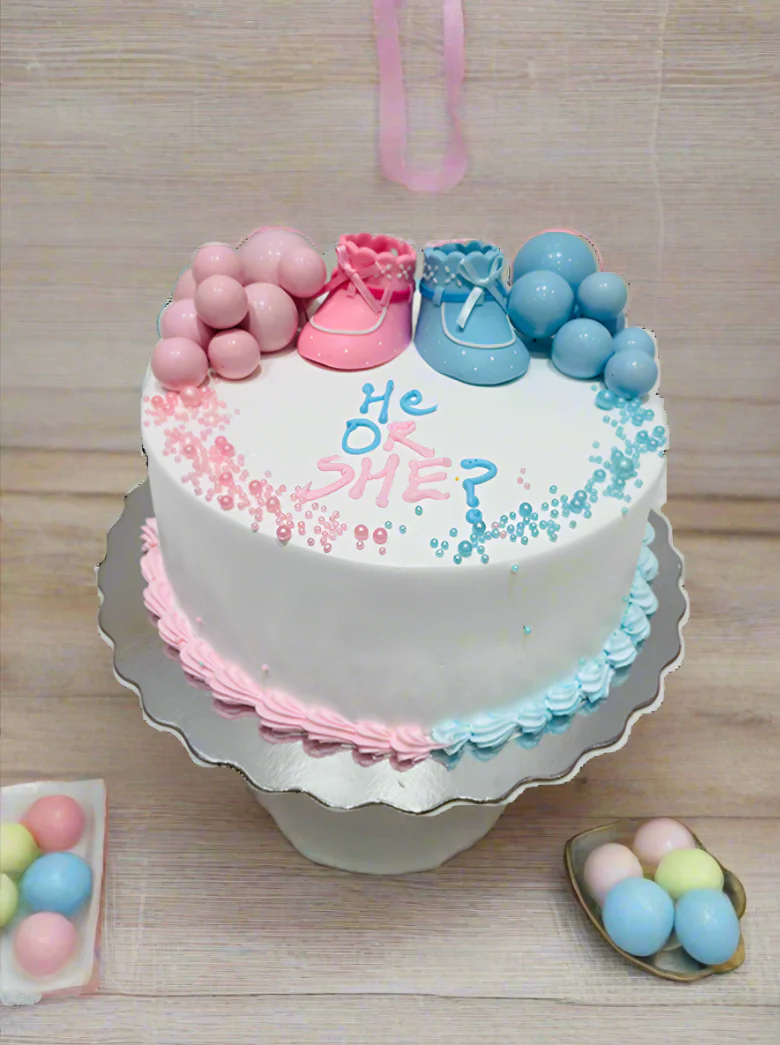 He or She Baby Shower Cake - Image 2