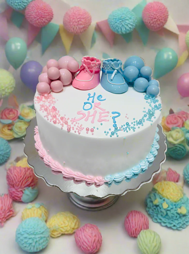 He or She Baby Shower Cake - Image 3
