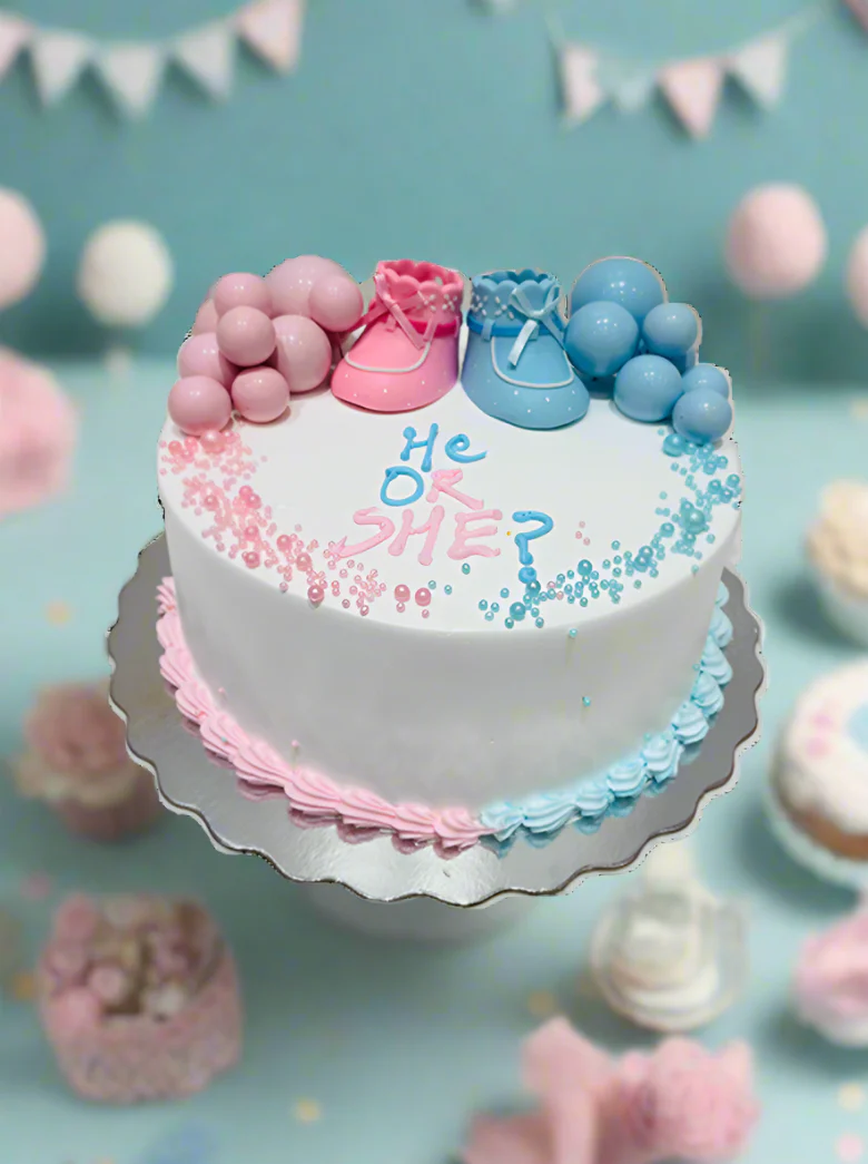 He or She Baby Shower Cake - Image 5