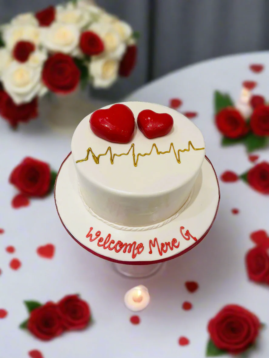 Heartbeat Fondant Cake - Image 2
