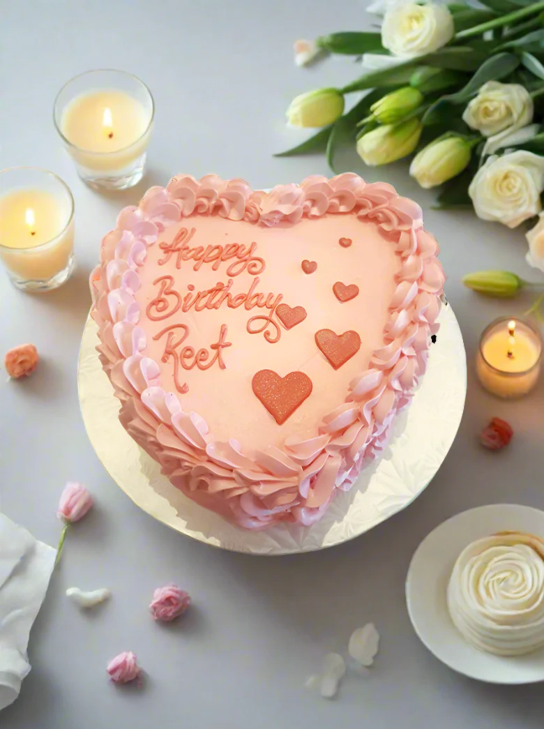 Heart Rosette Birthday Cake - Image 2
